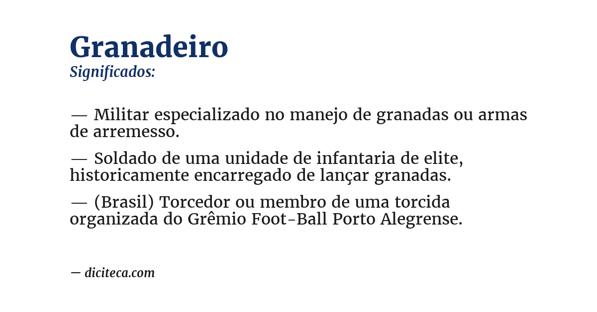 Significado de granadeiro