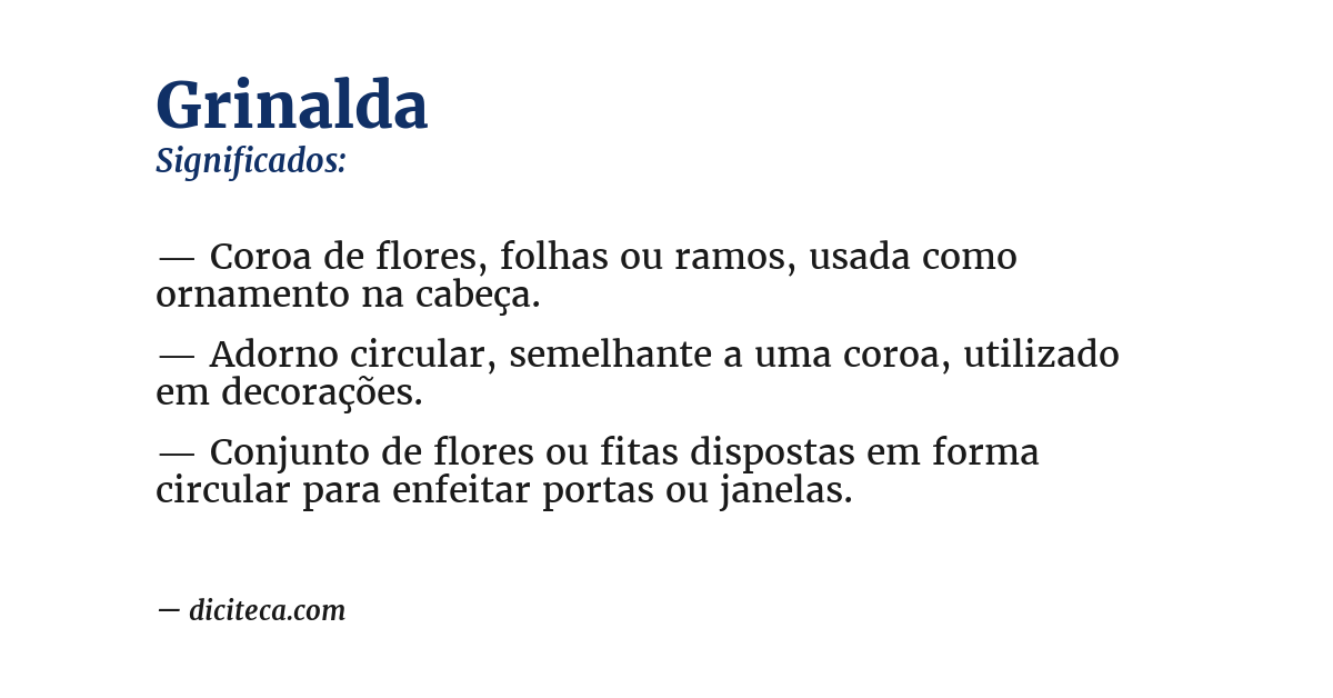 Significado de grinalda