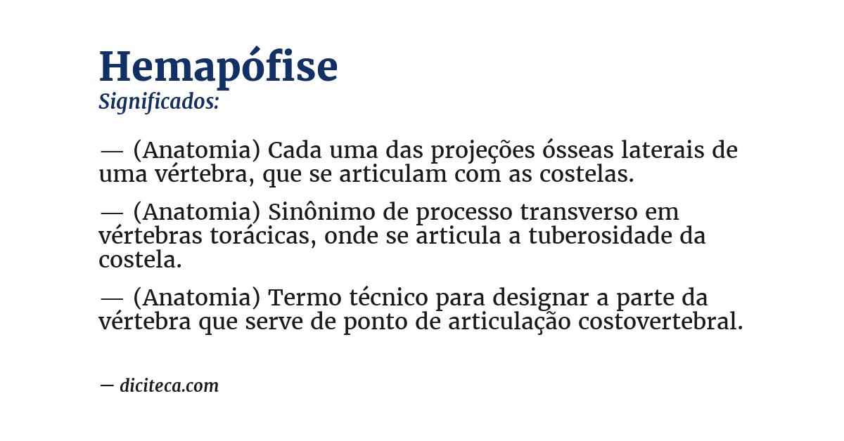 Significado de hemapófise