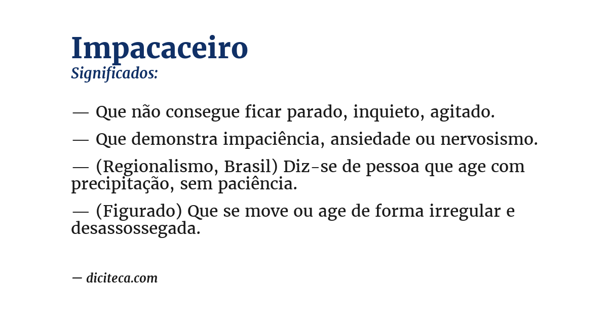 Significado de impacaceiro