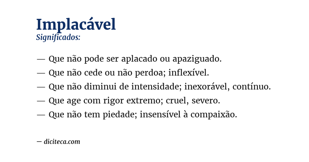 Significado de implacável