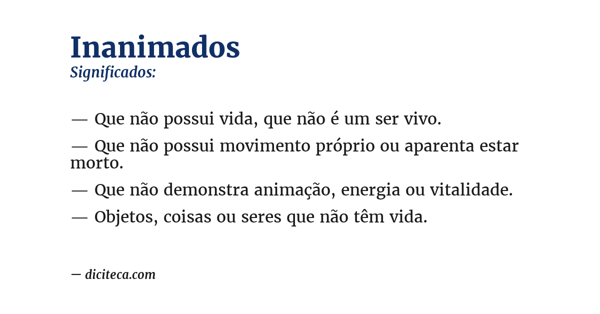 Significado de inanimados