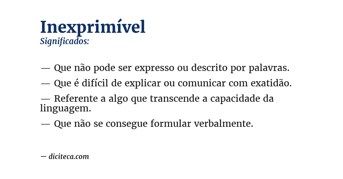 Significado de inexprimível