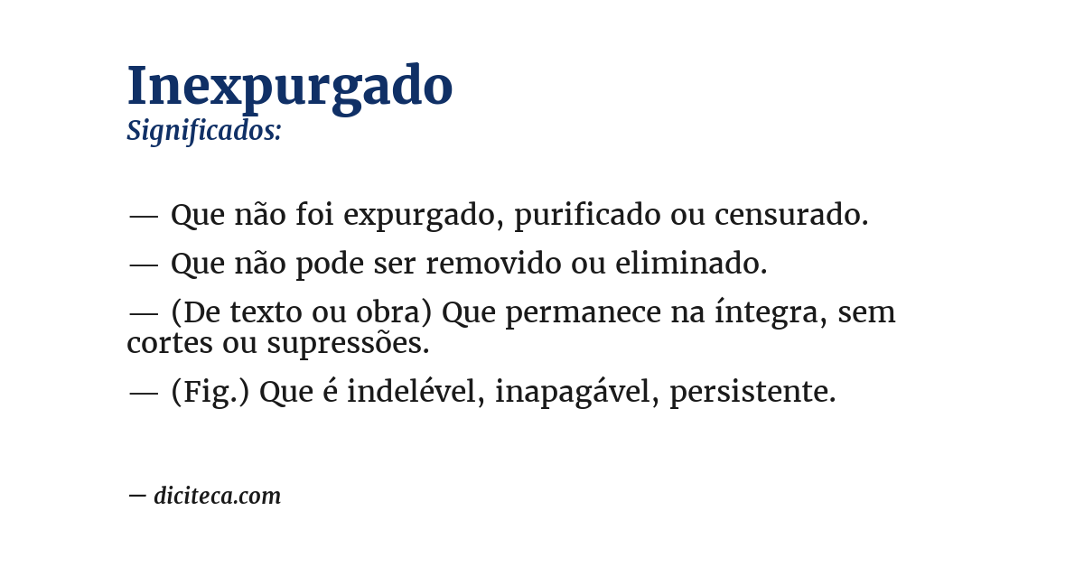 Significado de inexpurgado
