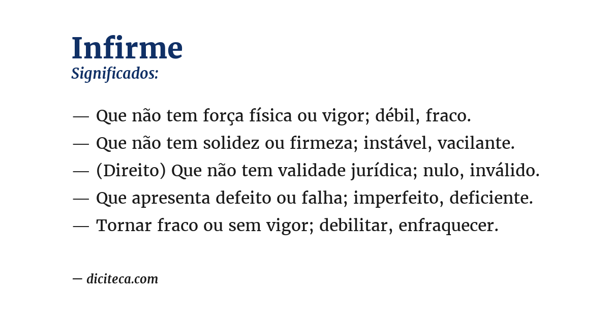 Significado de infirme