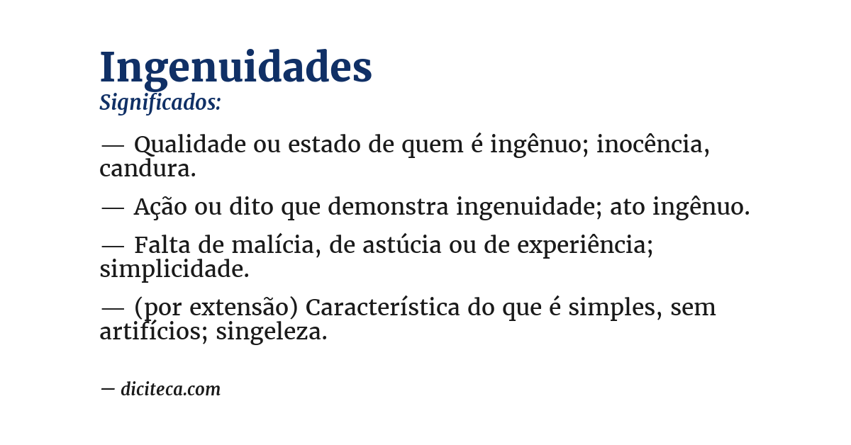 Significado de ingenuidades