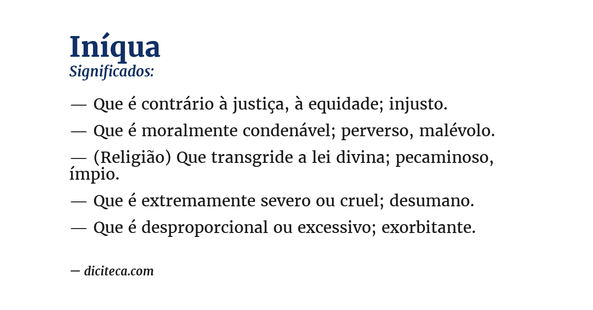 Significado de iníqua