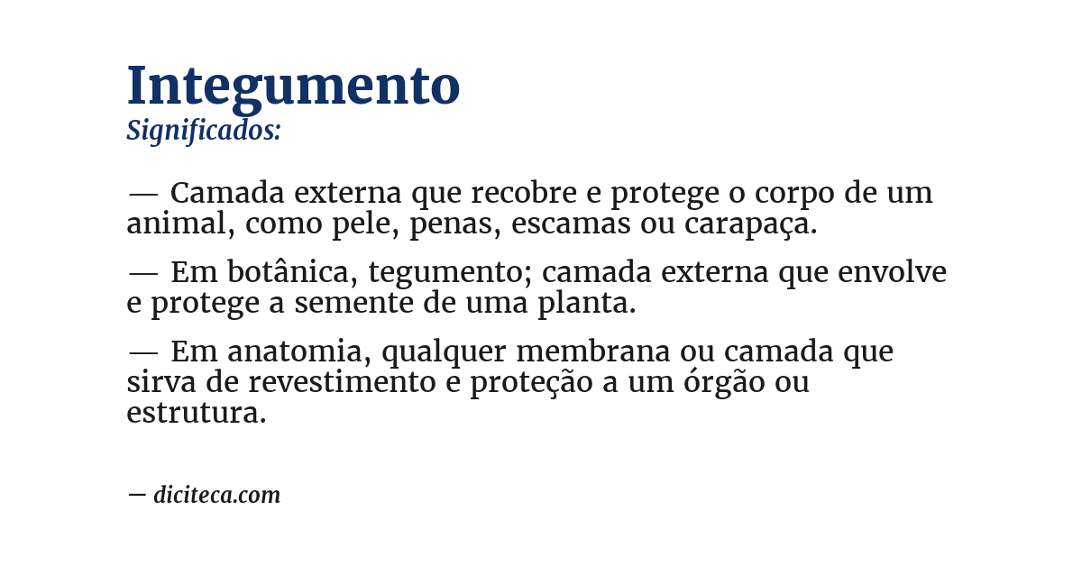 Significado de integumento