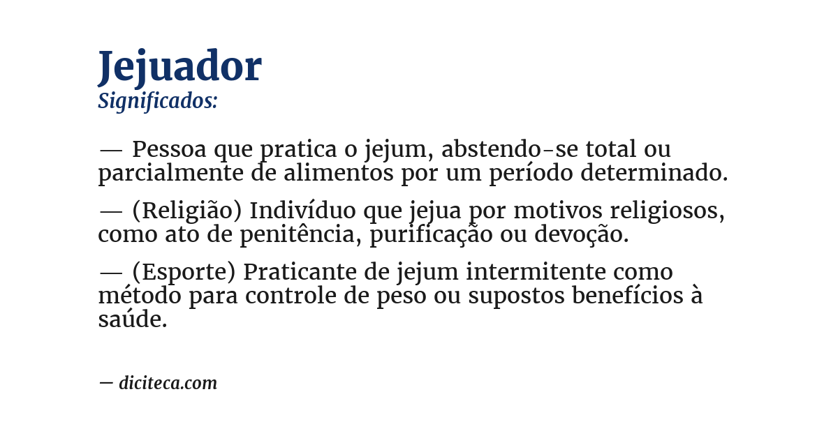 Significado de jejuador