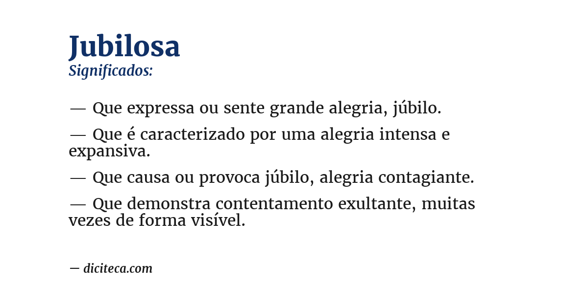 Significado de jubilosa