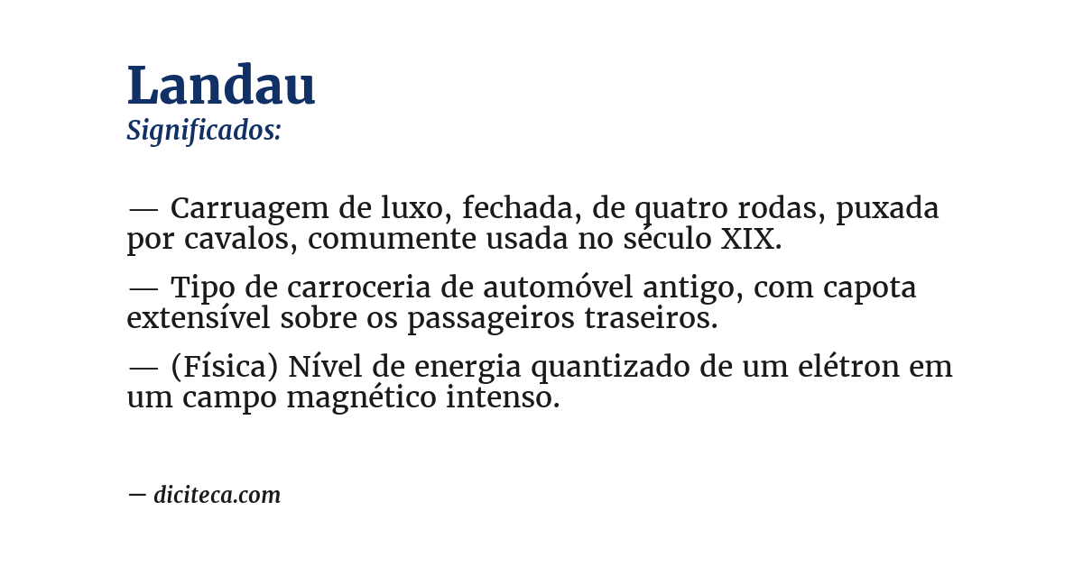 Significado de landau