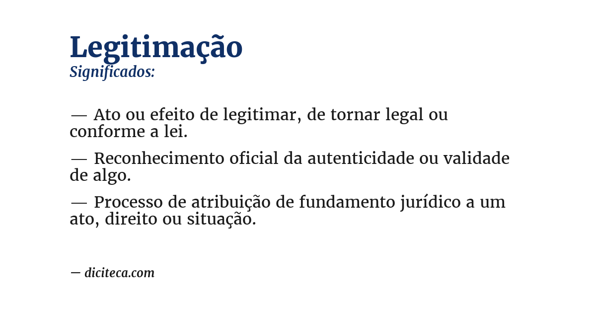 Significado de legitimação