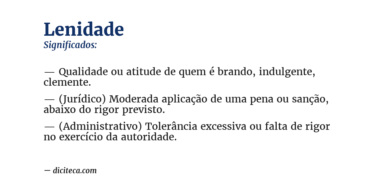 Significado de lenidade