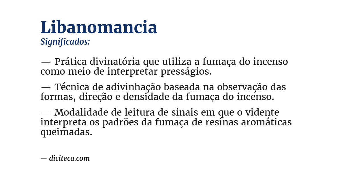 Significado de libanomancia
