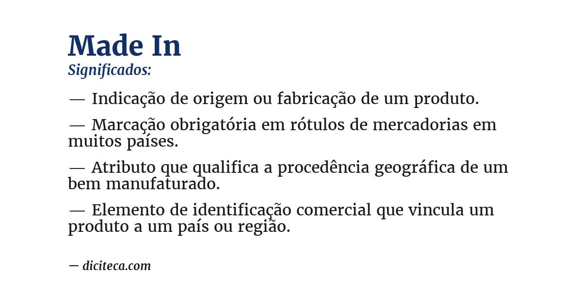Significado de made in
