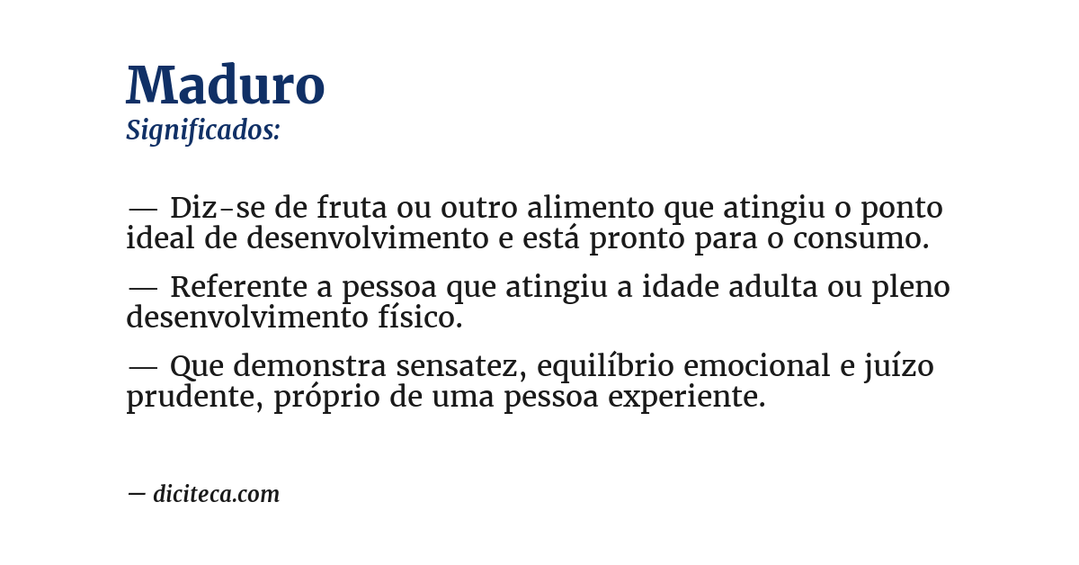 Significado de maduro