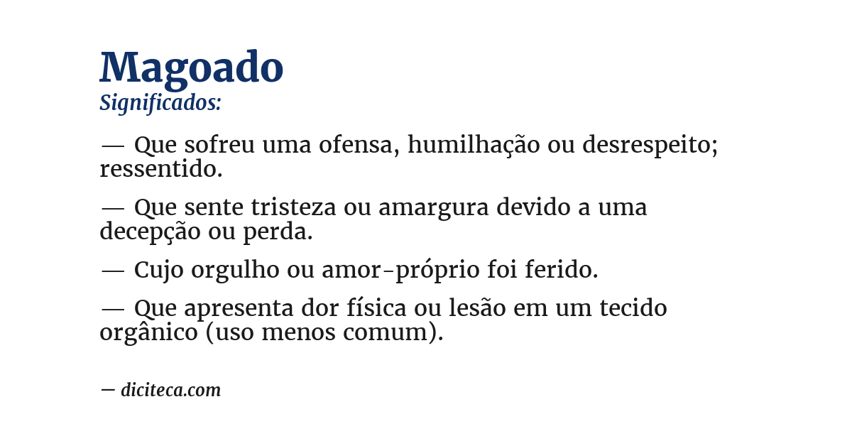 Significado de magoado