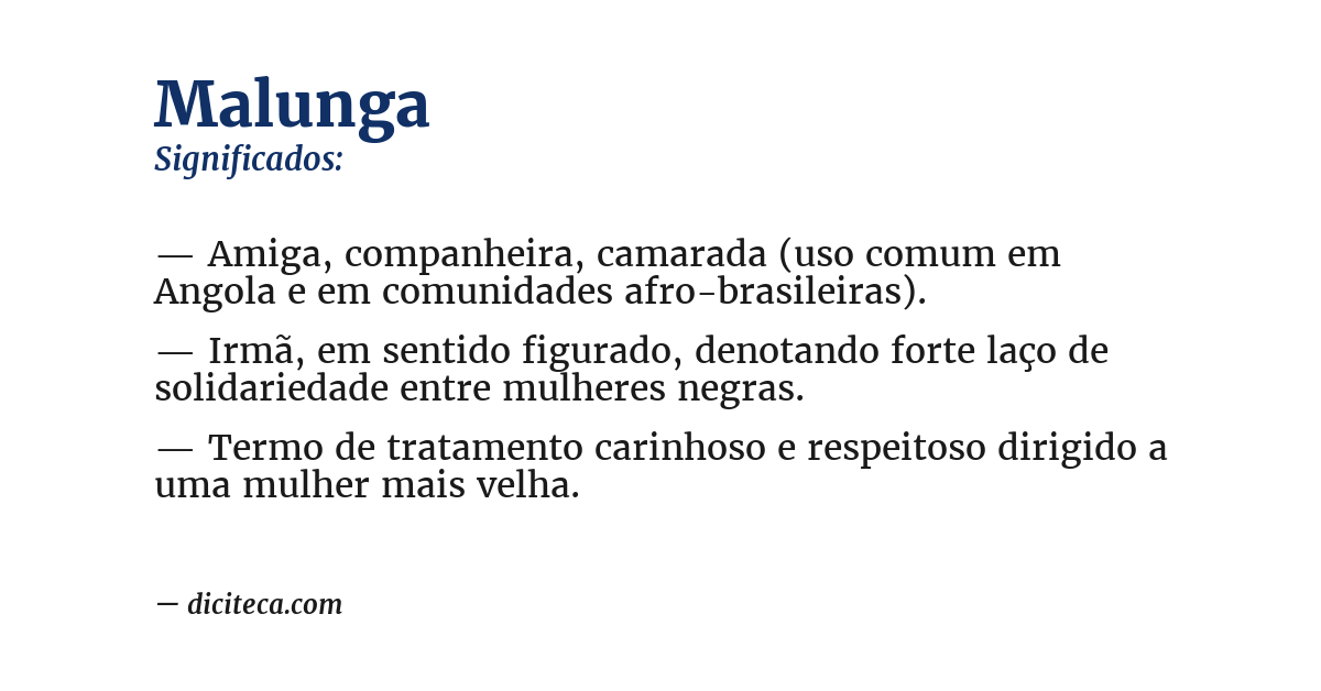 Significado de malunga