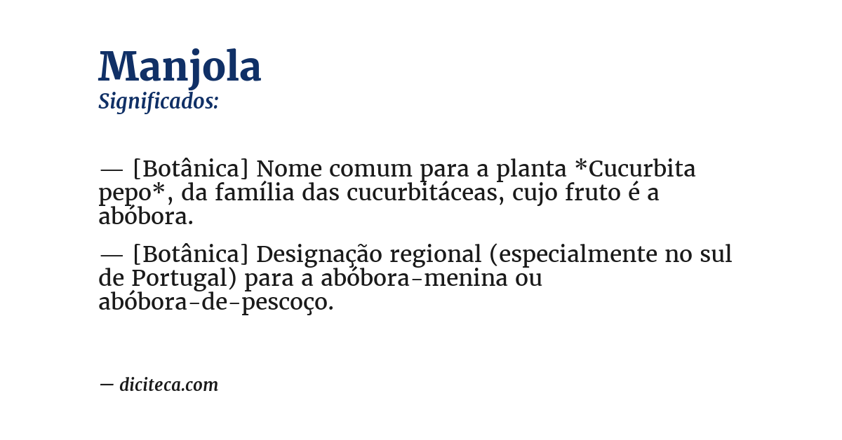 Significado de manjola