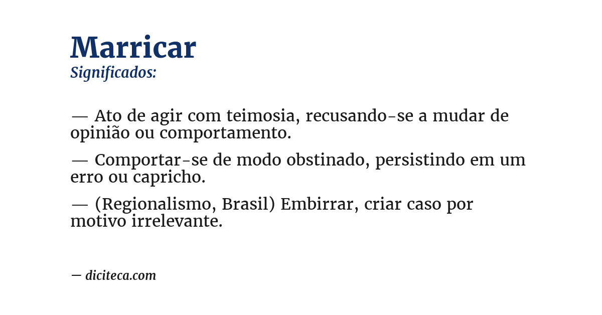 Significado de marricar