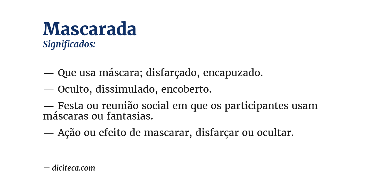 Significado de mascarada