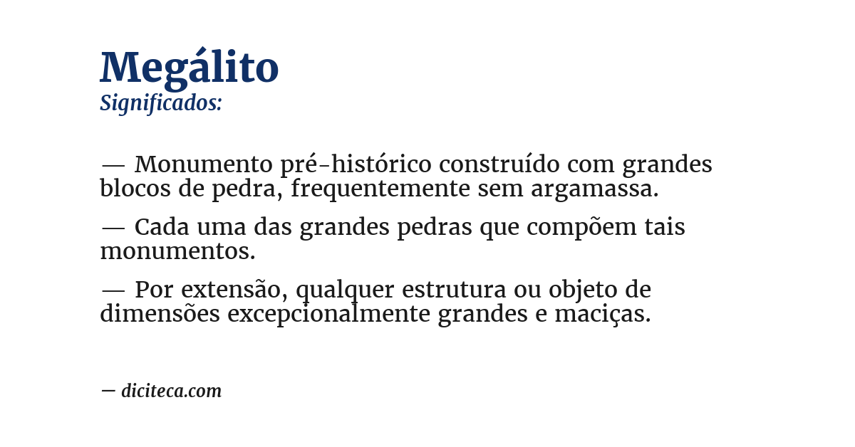 Significado de megálito