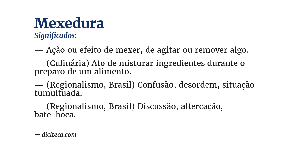 Significado de mexedura
