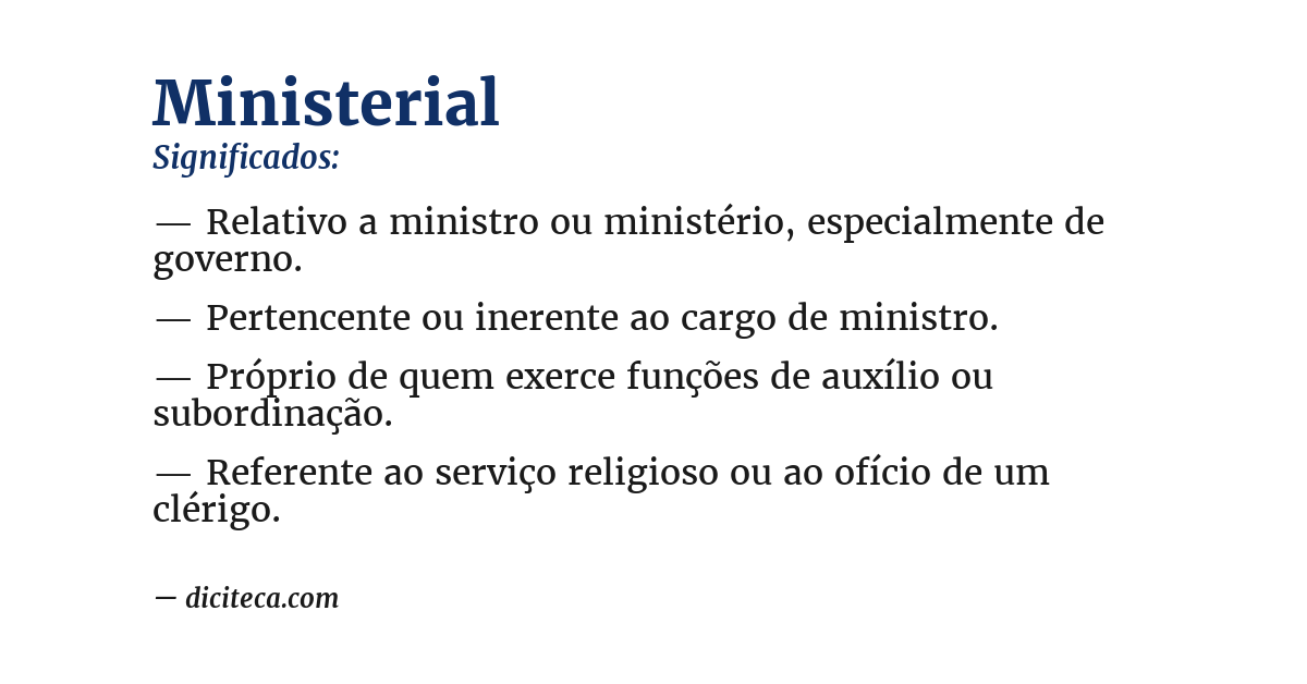 Significado de ministerial