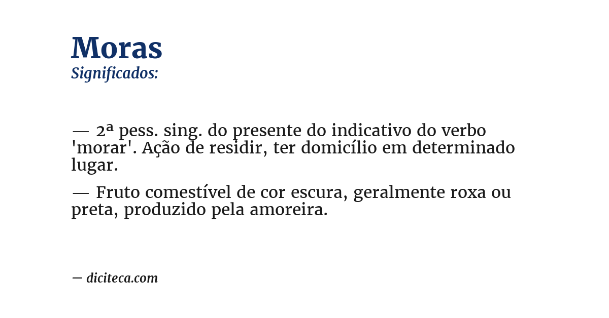 Significado de moras