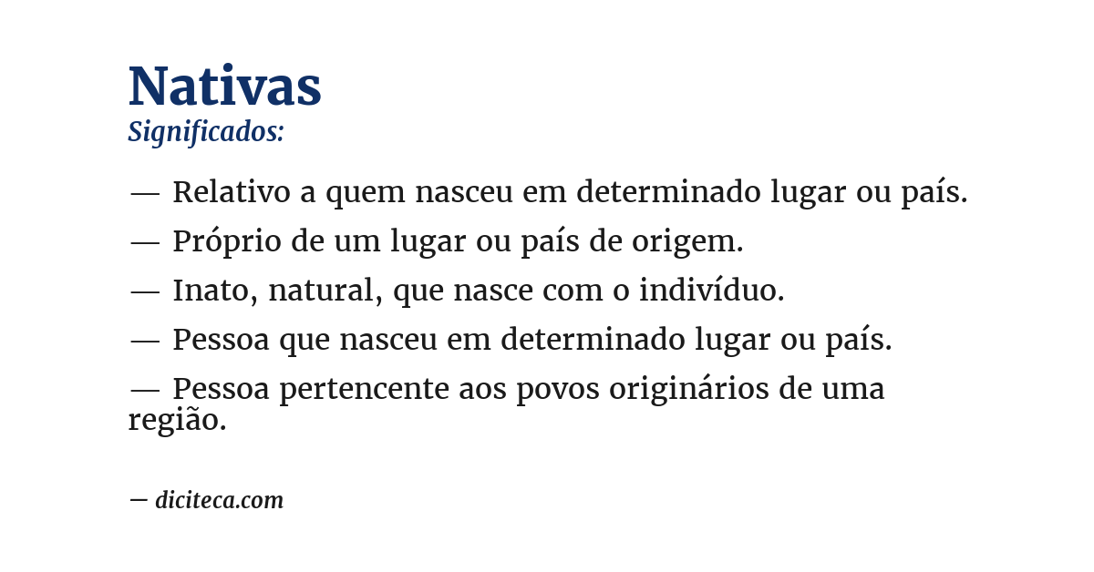 Significado de nativas