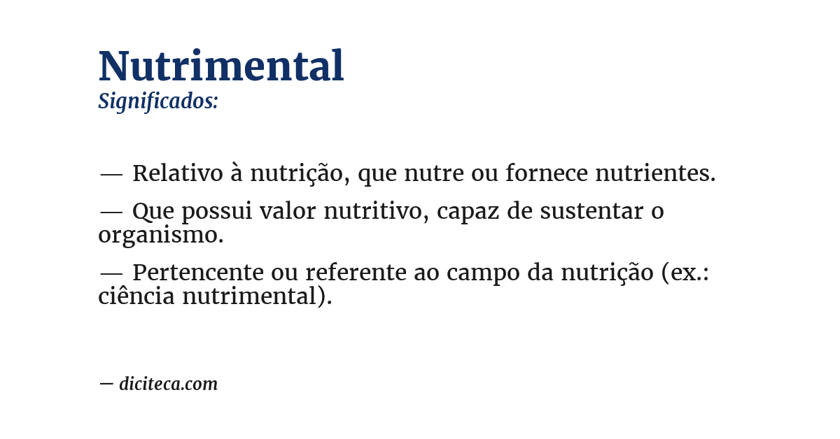 Significado de nutrimental