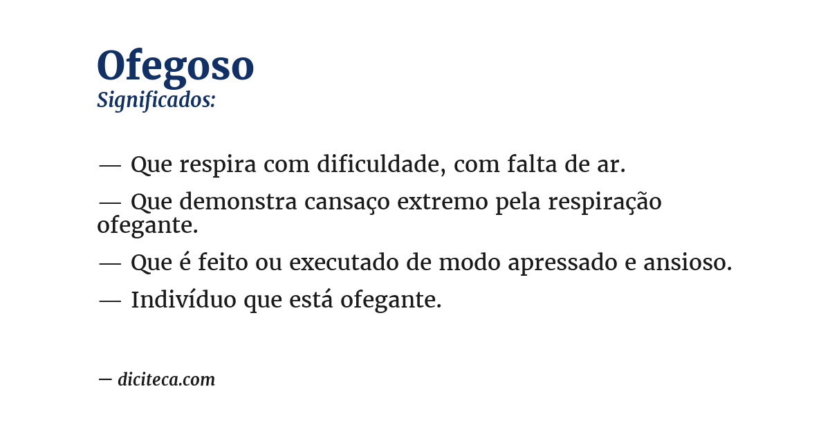 Significado de ofegoso