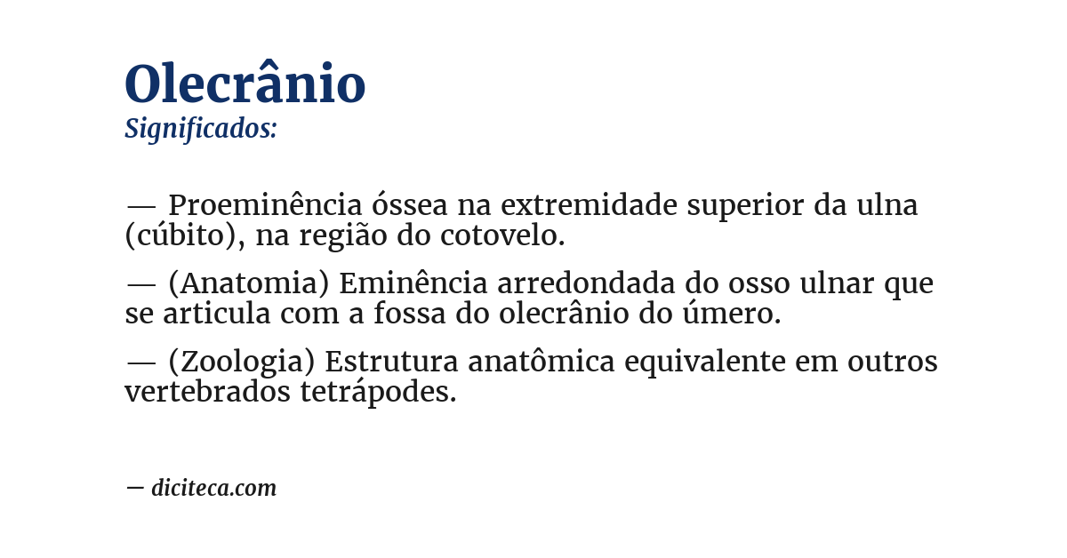 Significado de olecrânio