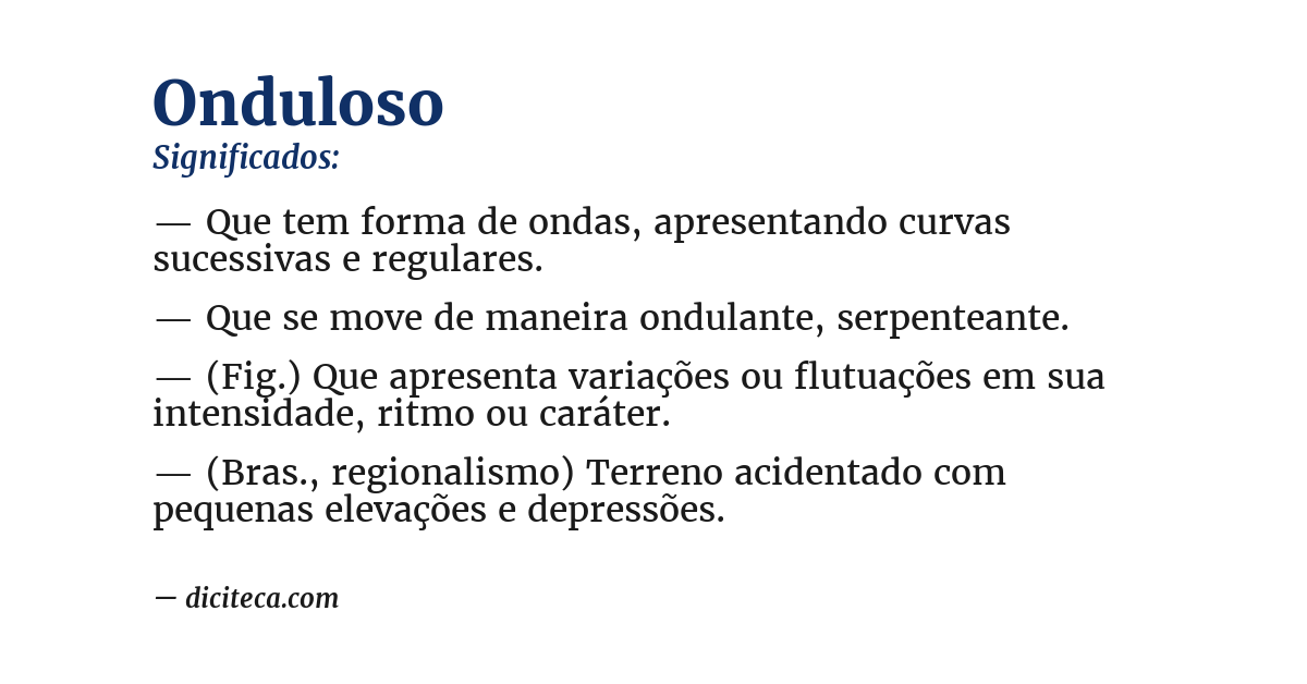 Significado de onduloso