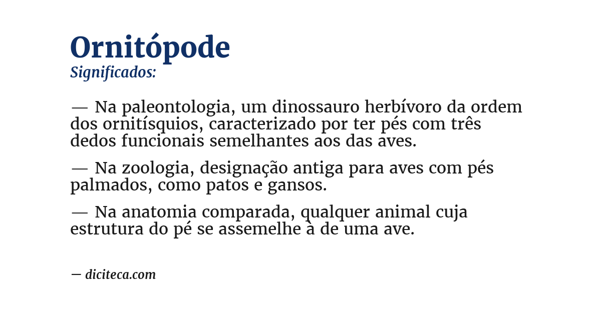 Significado de ornitópode