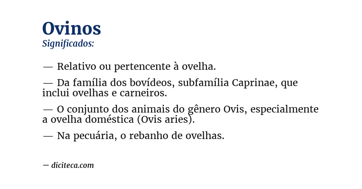 Significado de ovinos