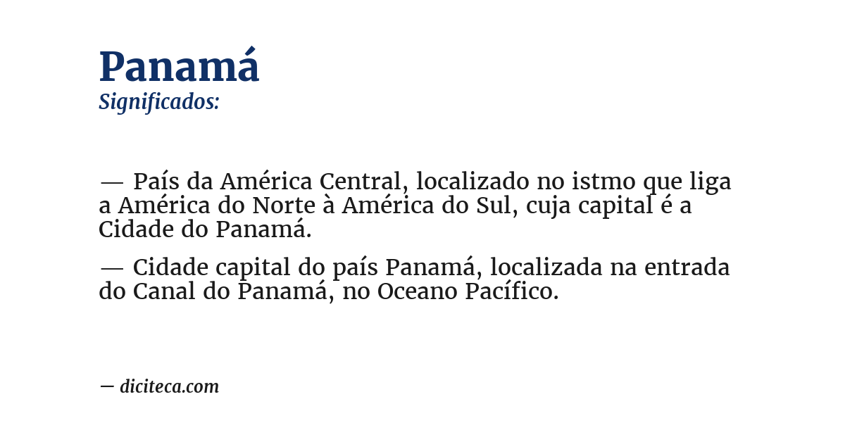 Significado de panamá