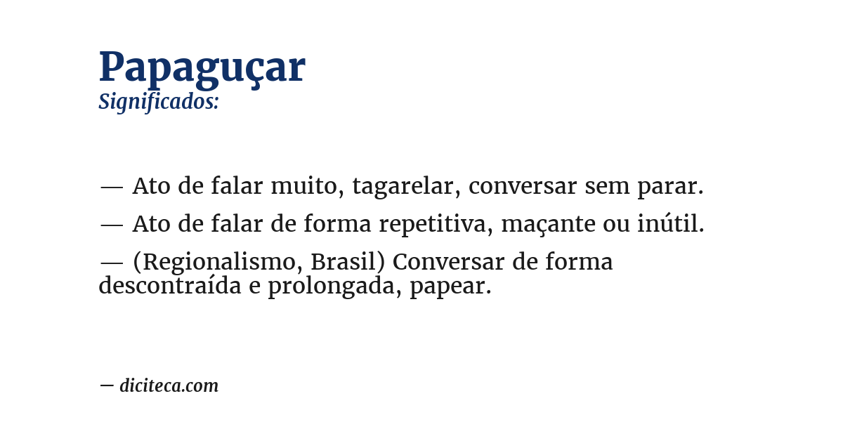Significado de papaguçar