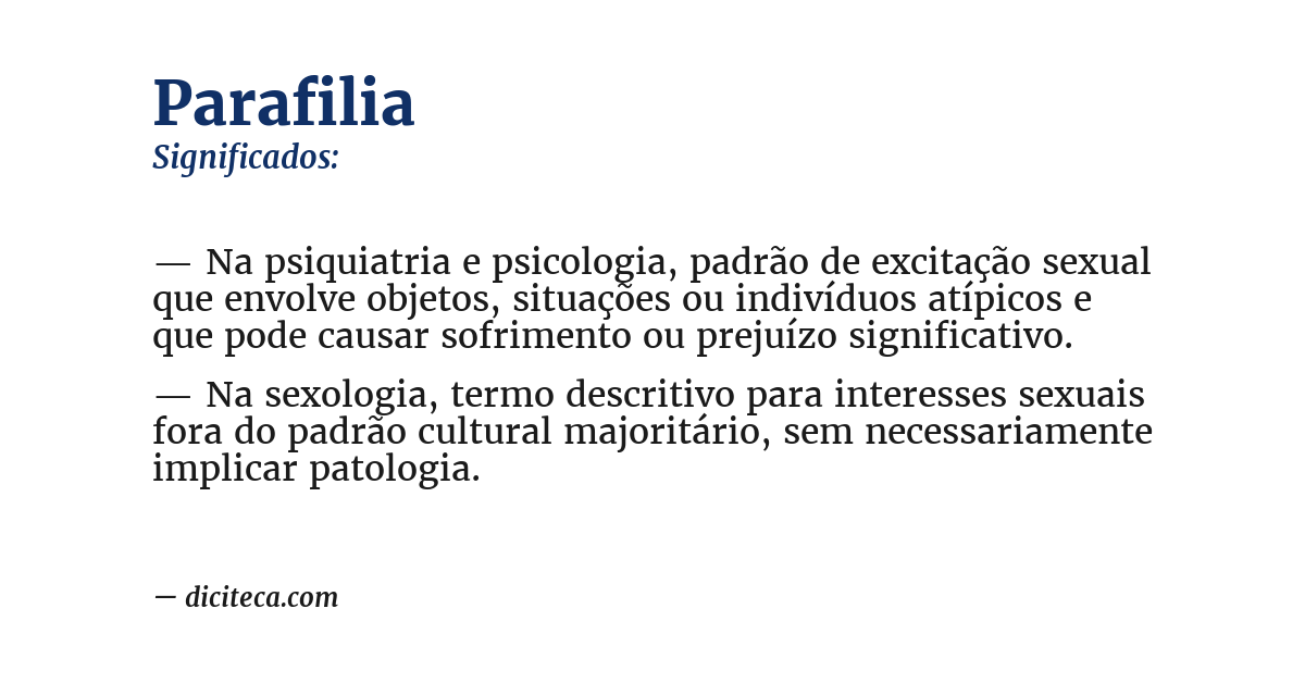 Significado de parafilia