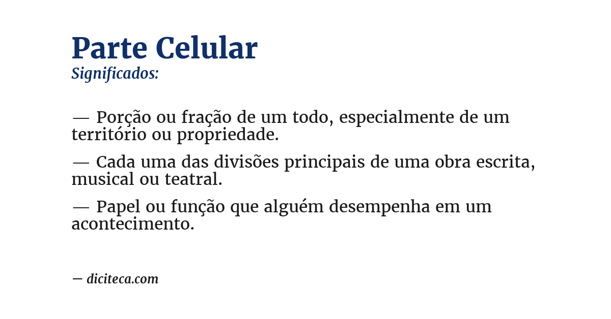 Significado de parte celular