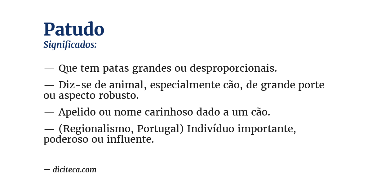 Significado de patudo