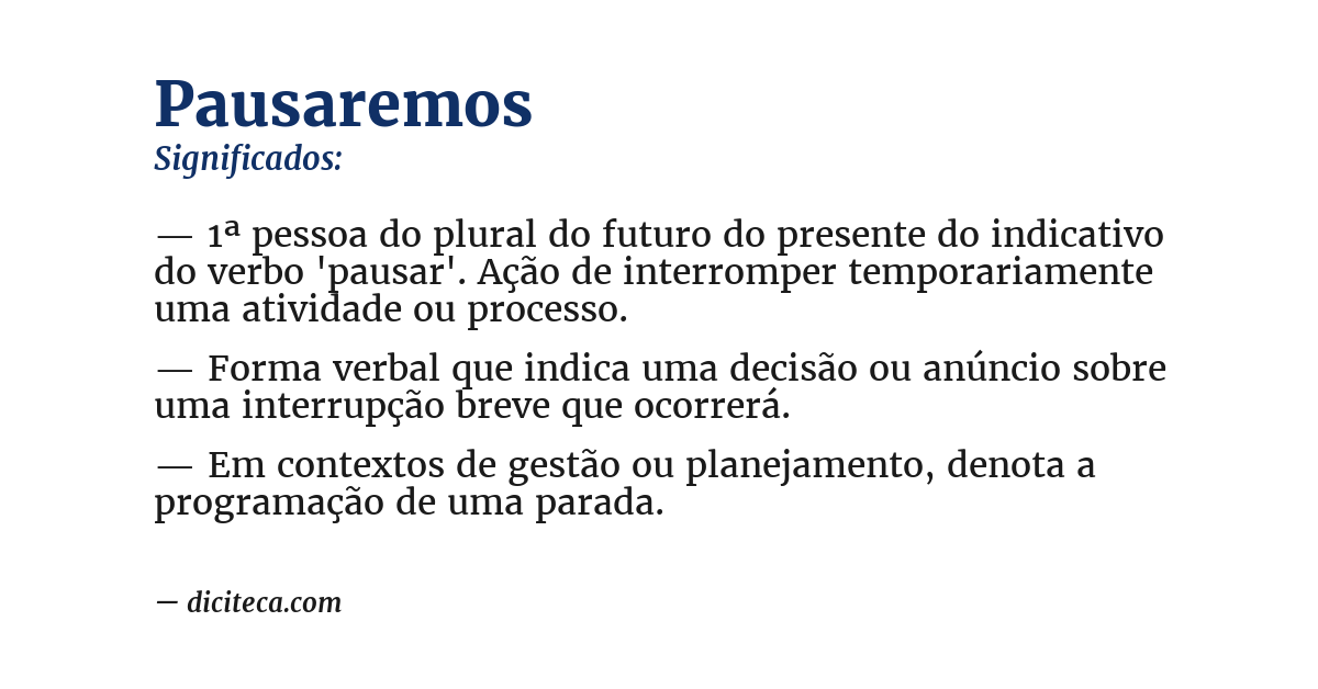 Significado de pausaremos