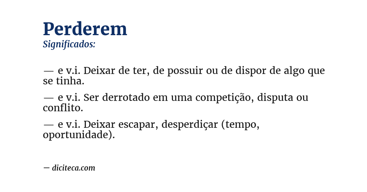 Significado de perderem