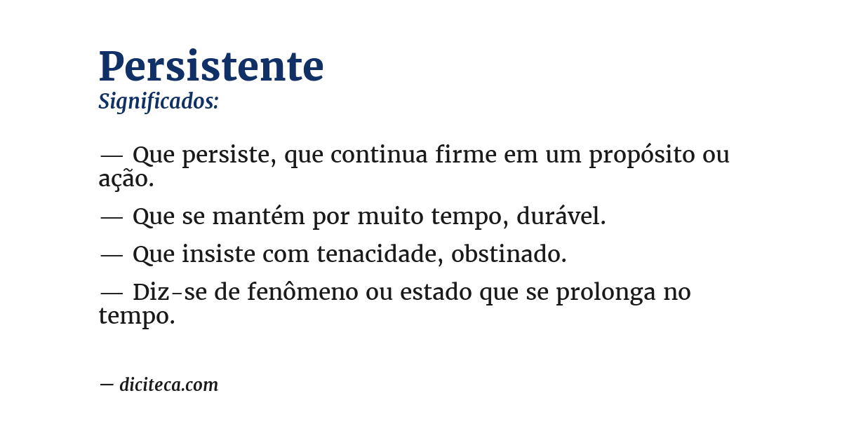 Significado de persistente