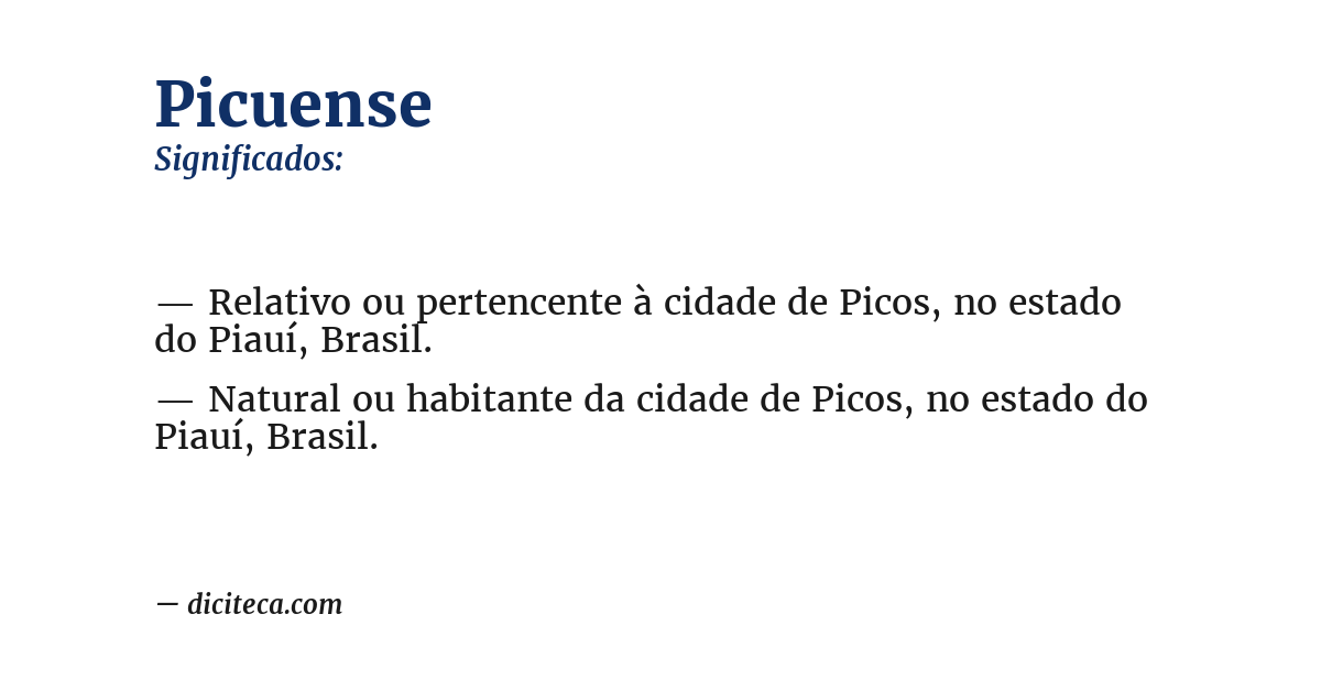 Significado de picuense