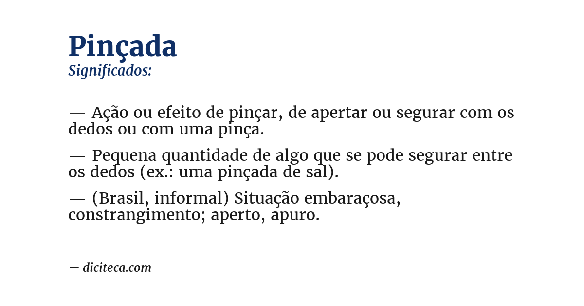 Significado de pinçada