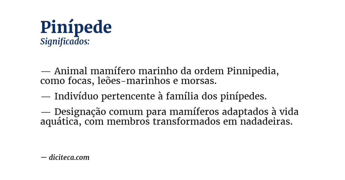 Significado de pinípede
