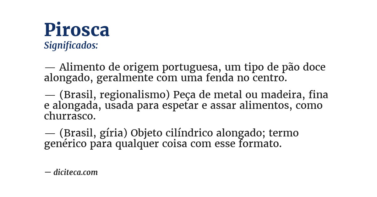 Significado de pirosca
