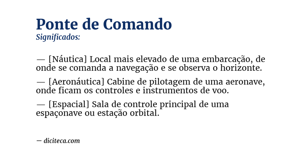 Significado de ponte de comando