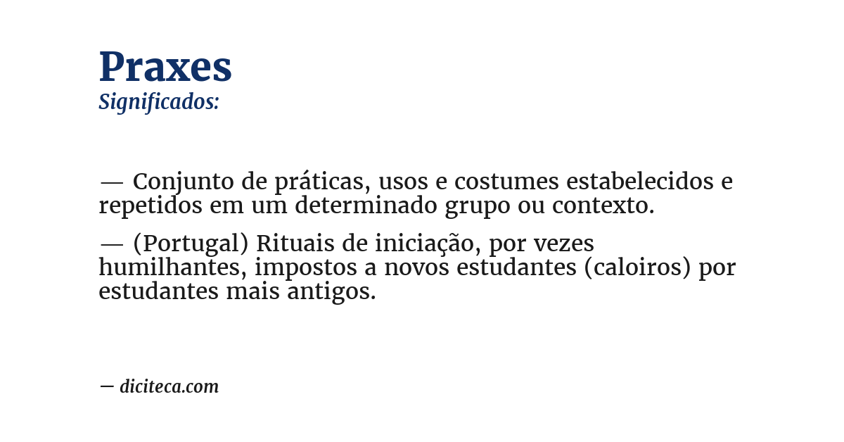 Significado de praxes